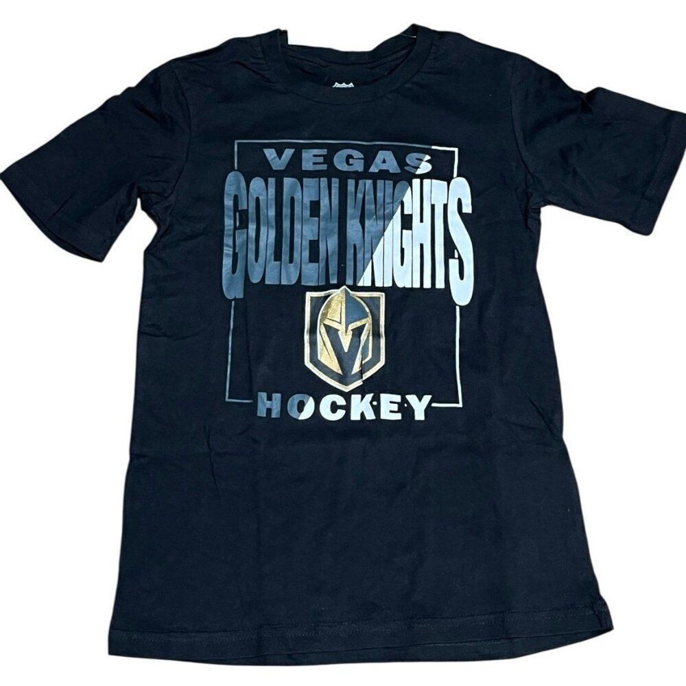 Vegas Golden Knights Youth Medium 10/12 Black T Shirt NHL Hockey NWT